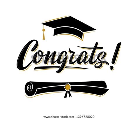 Congrats Greeting Sign Graduation Party Class Stock Vector Royalty