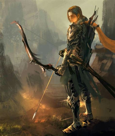 Awesome Female Archer With Recurve In Full Armor Fantasy Character Art