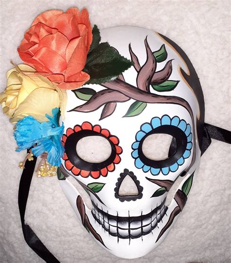 Day Of The Dead Mask Dia De Los Muertos Sugar Skull Etsy