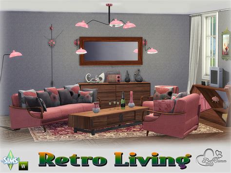 Sims 4 Ccs The Best Retro Livingroom By Buffsumm