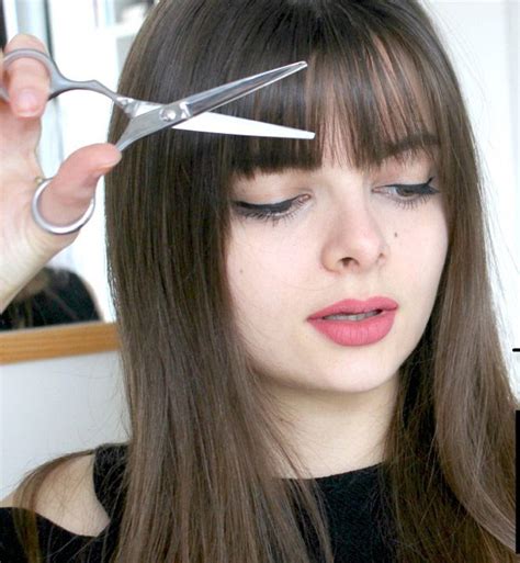 how to trim your own bangs at home