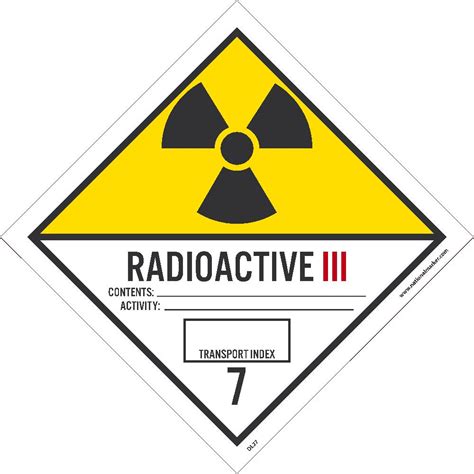 Radioactive Iii Label Pack Of 25 Esafety Supplies Inc
