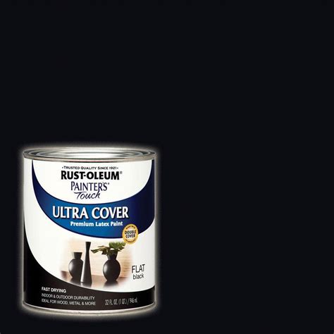 Rust Oleum Painters Touch 32 Oz Ultra Cover Flat Acrylic Latex Black