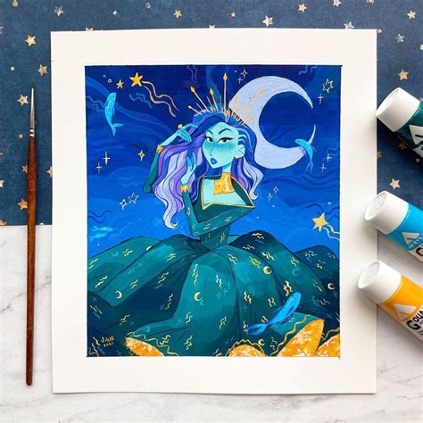 Jackie Droujko On Instagram 🌝 Moon Goddess Painting Is So Therapeutic