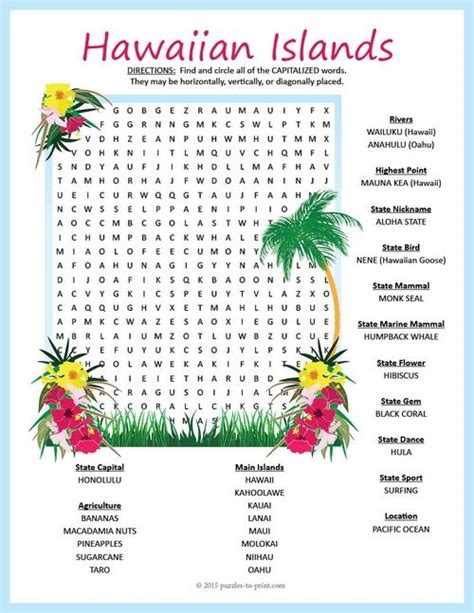 Hawaii Trivia Questions And Answers Printable Printable Word Searches