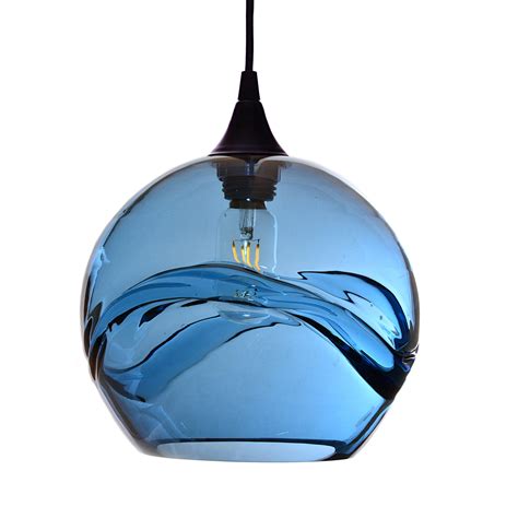 Swell Single Pendant Light Form No 768 Steel Blue Brushed Nickel