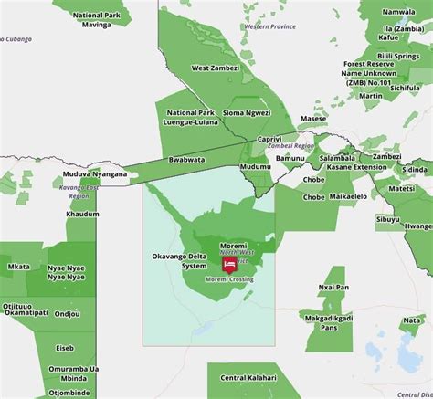 Some prominent geographical features of the reserve are. Map for Moremi Crossing - Moremi Game Reserve - Botswana ...