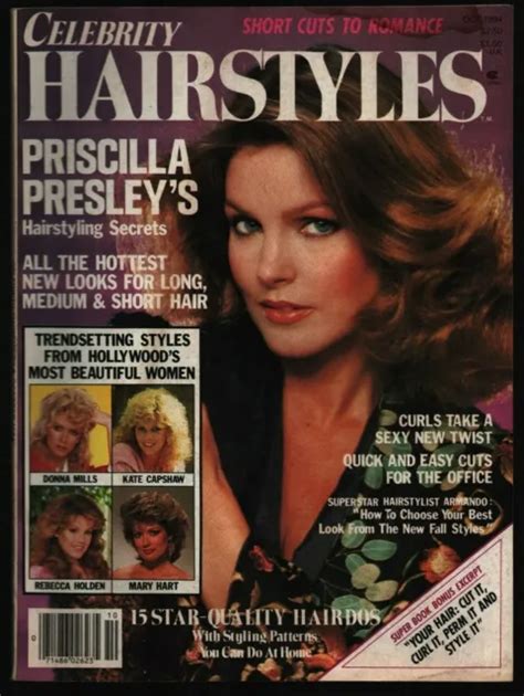 CELEBRITY HAIRSTYLES MAGAZINE Oct 1984 Priscilla Presley Kate Capshaw