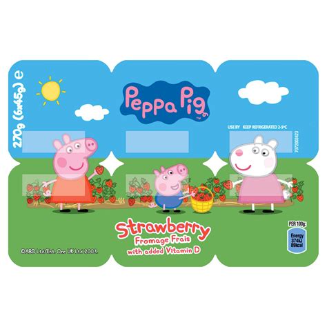 Peppa Pig Kids Strawberry Yoghurt Pots 6 X 45g Kids Yogurt Iceland