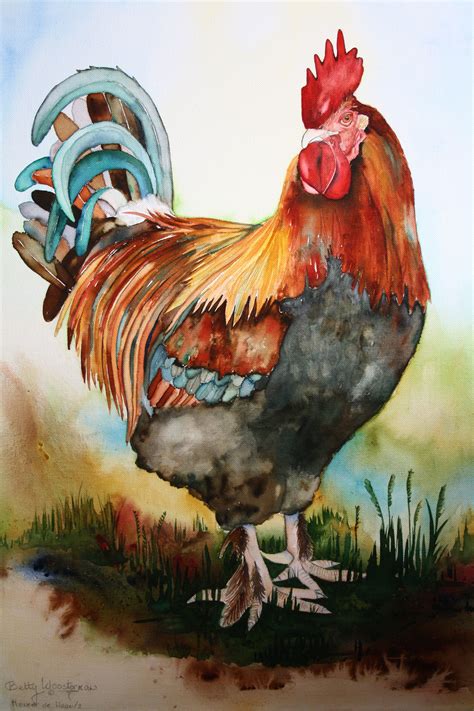 Betty Kloosterman The Rooster King Chicken Painting Rooster Art