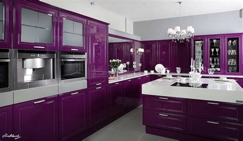 Glamorous Purple Kitchen Purple Kitchen Cabinets Purple Kitchen