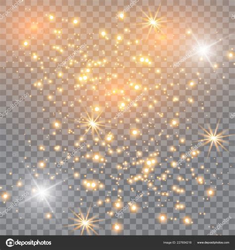 Shining Stars Transparent Background Shiny Bright Vector Illustration