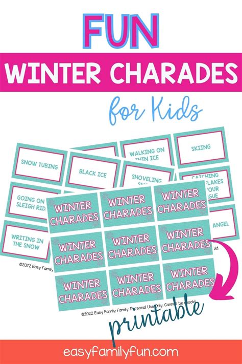 60 Winter Charades Ideas Printable Cards
