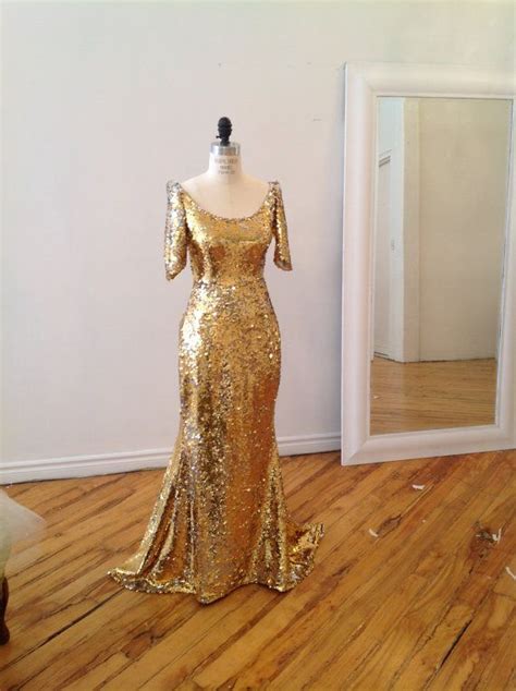 Gold Sequin Wedding Gown Daystar Dress Sequin Wedding Dress Etsy