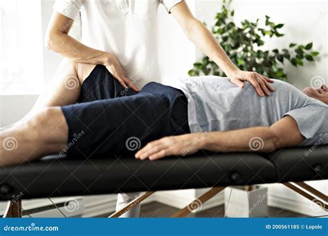a modern rehabilitation physiotherapy worker with senior client stock image image of