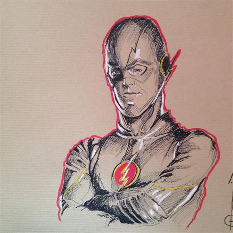 Drawing Of Grant Gustin As Barry Allen Aka Flash In The Flash Cw