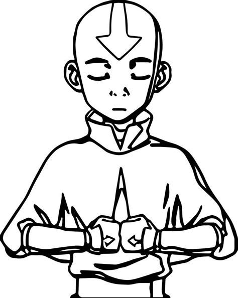 Aang Meditates Avatar Aang Coloring Page Avatar Tattoo Avatar