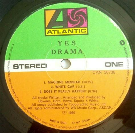 Yes Drama Lp 12 Vinyl Record Orig 1980 Israel Pressing Gatefold