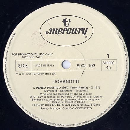 It's easy, but if you have a good drummer it sounds really good. Jovanotti - Penso Positivo (Remix) (Vinyl, Italy, 1994) | Discogs