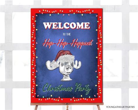 Editable Christmas Party Welcome Sign Christmas Vacation Holiday Party