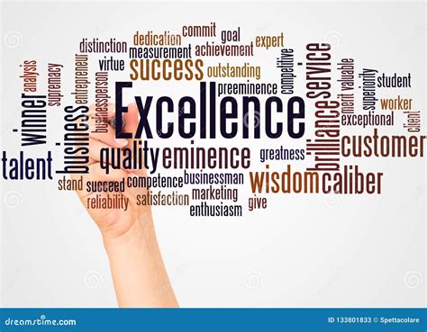 Excellence Word Vector Text With Golden Stars Trail And Handwritten