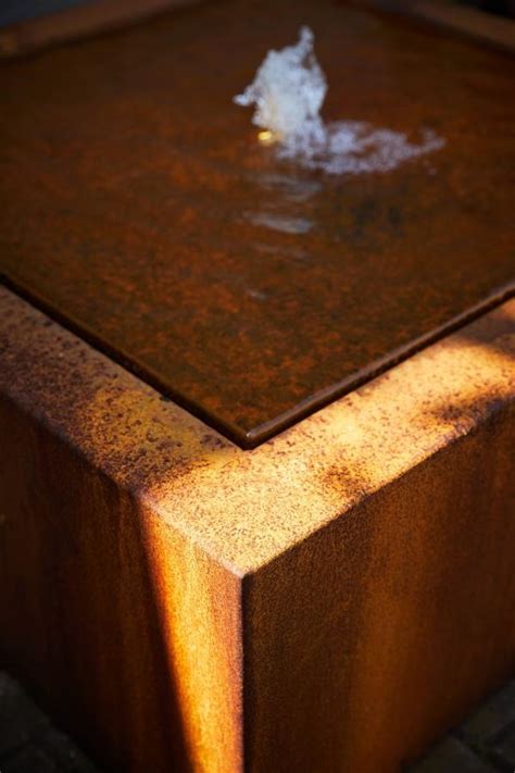 Corten Square Fountain Watertable Outdoor Rusty W80 H40 L80 Cm From £