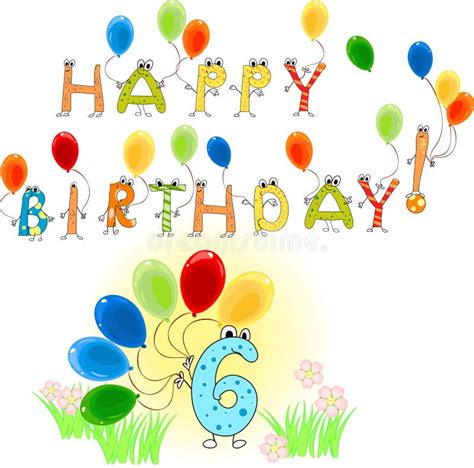 Happy Birthday Six Stock Vector Illustration Of Welcome 52285522
