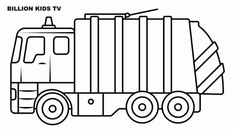 Download and print for free. Simple Garbage Truck Coloring Page - kidsworksheetfun