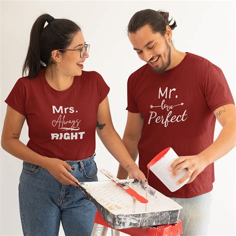 mr perfect and mrs always right couple t shirt cool vibe