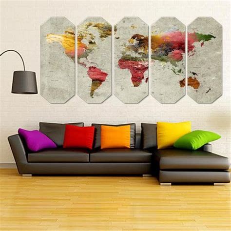 Multi Color Wall Map Canvas World Map Wall Art Living Room Canvas