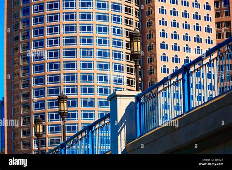 Boston Seaport Boulevard Bridge Massachusetts Usa Stock Photo Alamy