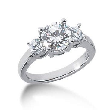 Platinum Diamond Engagement Ring 3 Round Total 2 00ctw 1004