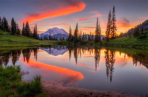 Picture Nature Mountains Sky Lake Scenery Sunrise And Sunset