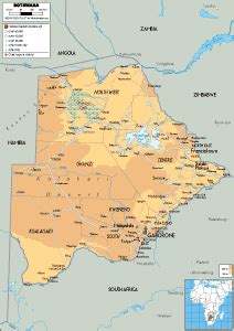 Botswana Map Political Worldometer