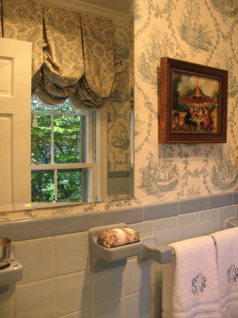 21 Toile Bathroom Ideas Toile Bathroom Toile Wallpaper