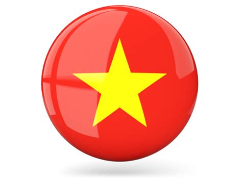 Glossy Round Icon Illustration Of Flag Of Vietnam