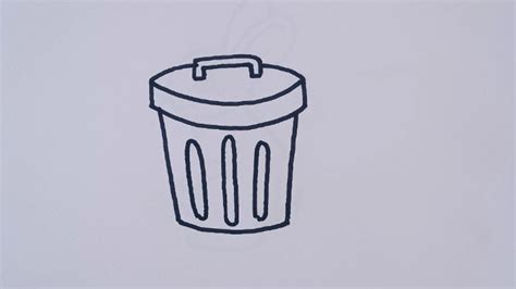 How To Draw Trash Can Garbage Bin Waste Basket Drawing Easy Step By