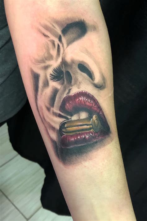 Lips Biting Bullet Tattoo Silent Hill Downpour Paintings