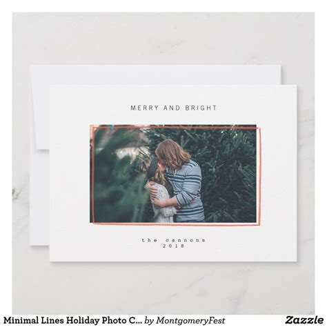 Minimal Lines Holiday Photo Card | Zazzle.com | Holiday photo cards, Holiday photos, Holiday ...