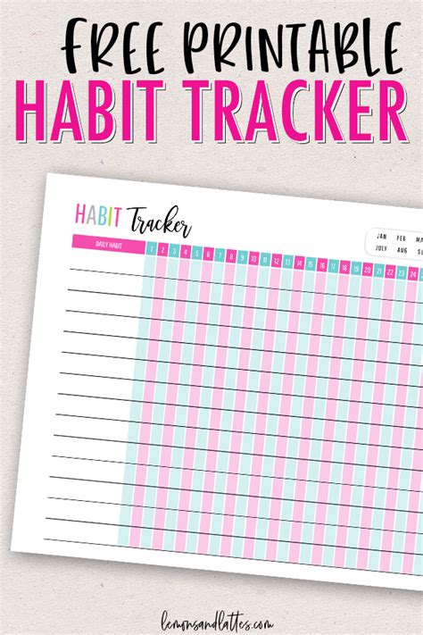 Monthly Habit Tracker Printable Planner Pages Habit Tracker