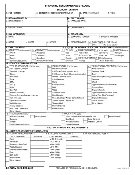 Dd Form 3020 Download Fillable Pdf Or Fill Online Breaching