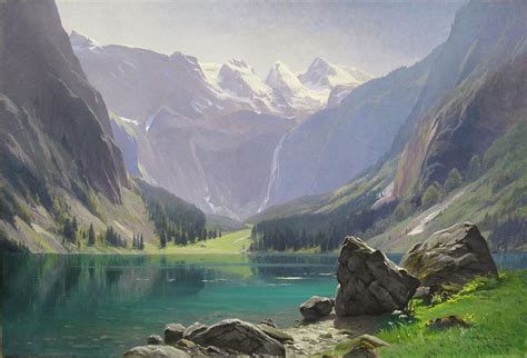 Mountain Lake Painting By Motionage Designs Fine Art America