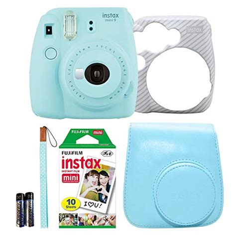 Fujifilm Instax Mini 9 Instant Film Camera Holiday Bundle Ice Blue