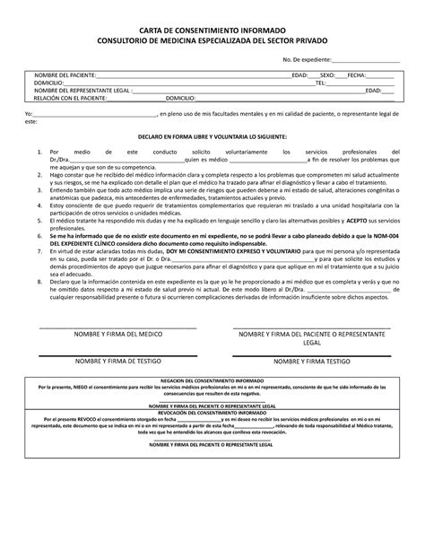 Carta De Consentimiento Informado Ejemplo Sample Site Vrogue Co