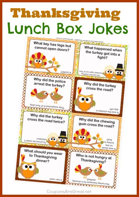 Thanksgiving Lunch Box Notes Using Thanksgiving Jokes For Kids