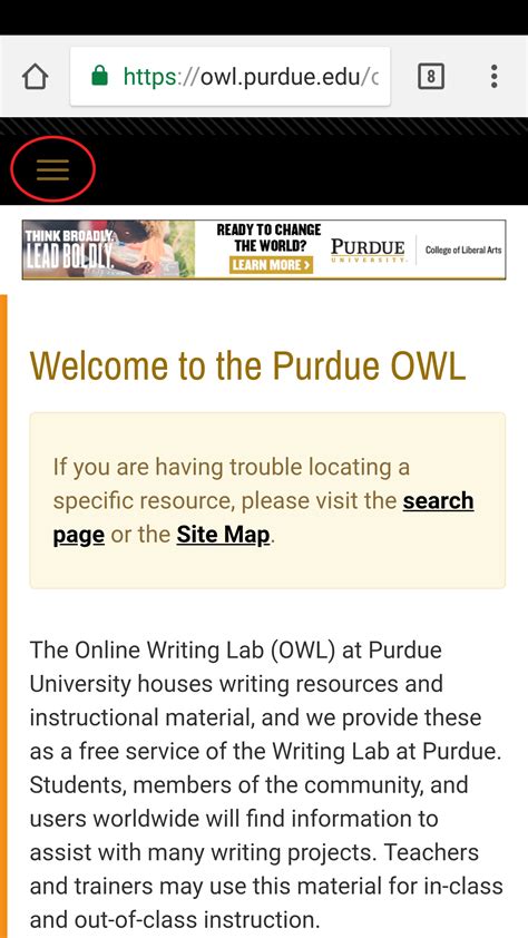 There is no such bird as a perdue owl. Navigating the New OWL Site // Purdue Writing Lab