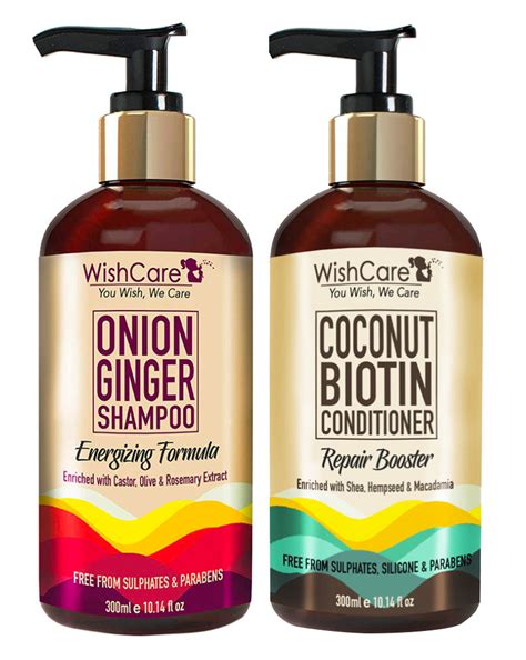 Buy Wishcare Red Onion Ginger Shampoo And Coconut Biotin Conditioner