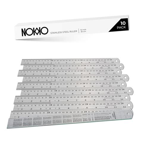 Buy Nokko Stainless Steel Ruler 10 Pack Measuring Set Of 12 Inch30cm