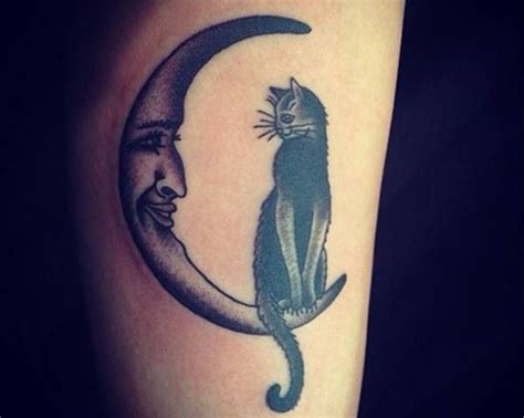 Cat On The Moon Black Cat Tattoos Love Tattoos Beautiful Tattoos