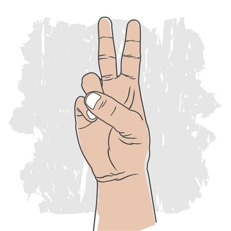Premium Vector Victory Or Peace Hand Gesture Vector Symbol